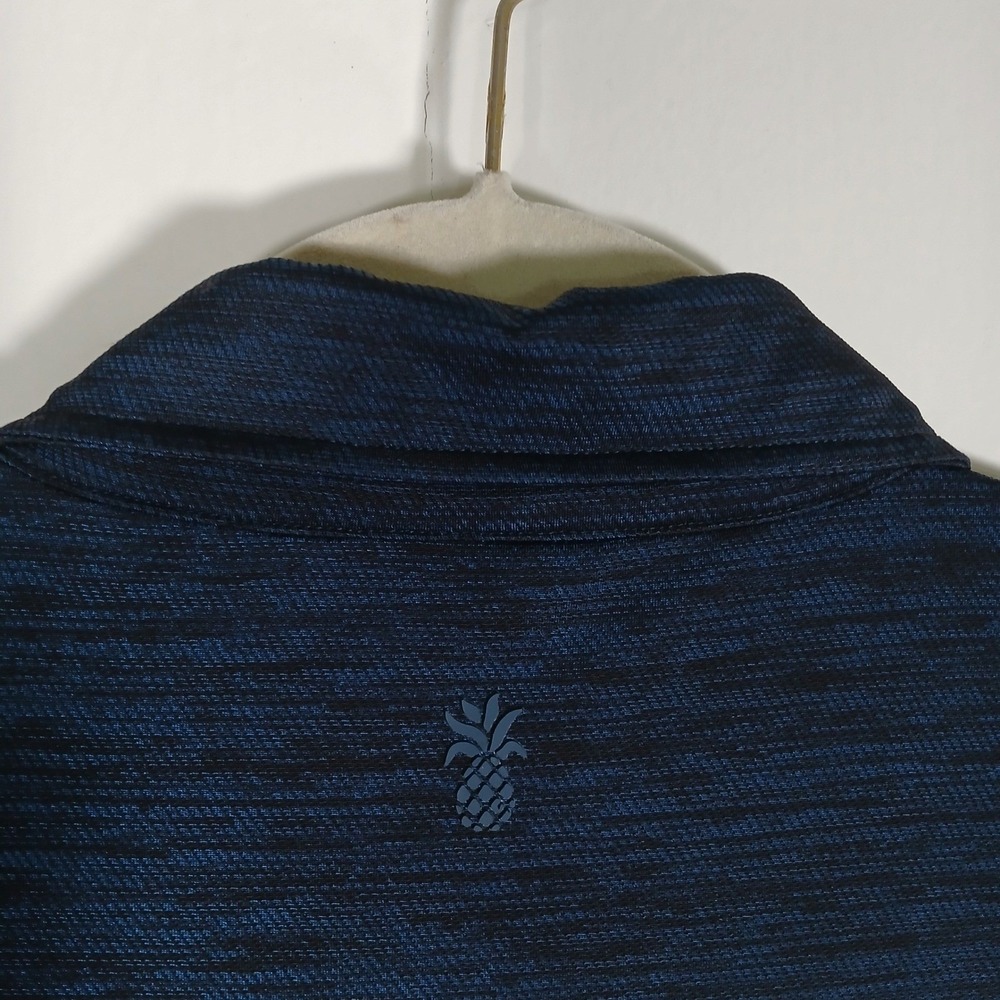 Cariloha Bamboo Polo Shirt Mens XL Navy Blue Space Dye Short Sleeve Pineapple - Picture 2 of 8